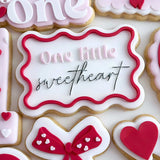 One little sweetheart on wavy rectangle stamp and cutter