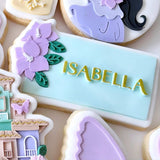 Encanto themed floral name plate stamp and cutter