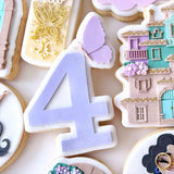 Fancy font number with butterfly stamp and cutter