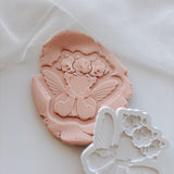 Cupid statue with rose crown stamp and cutter