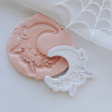 Crescent moon with florals stamp and cutter