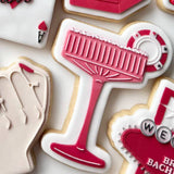 Margarita glass with poker chip details debosser and cutter