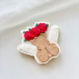 Cupid statue with rose crown stamp and cutter