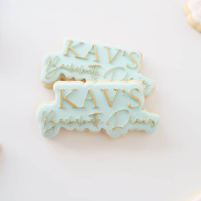 Personalised ___ bachelorette diaries stamp and cutter