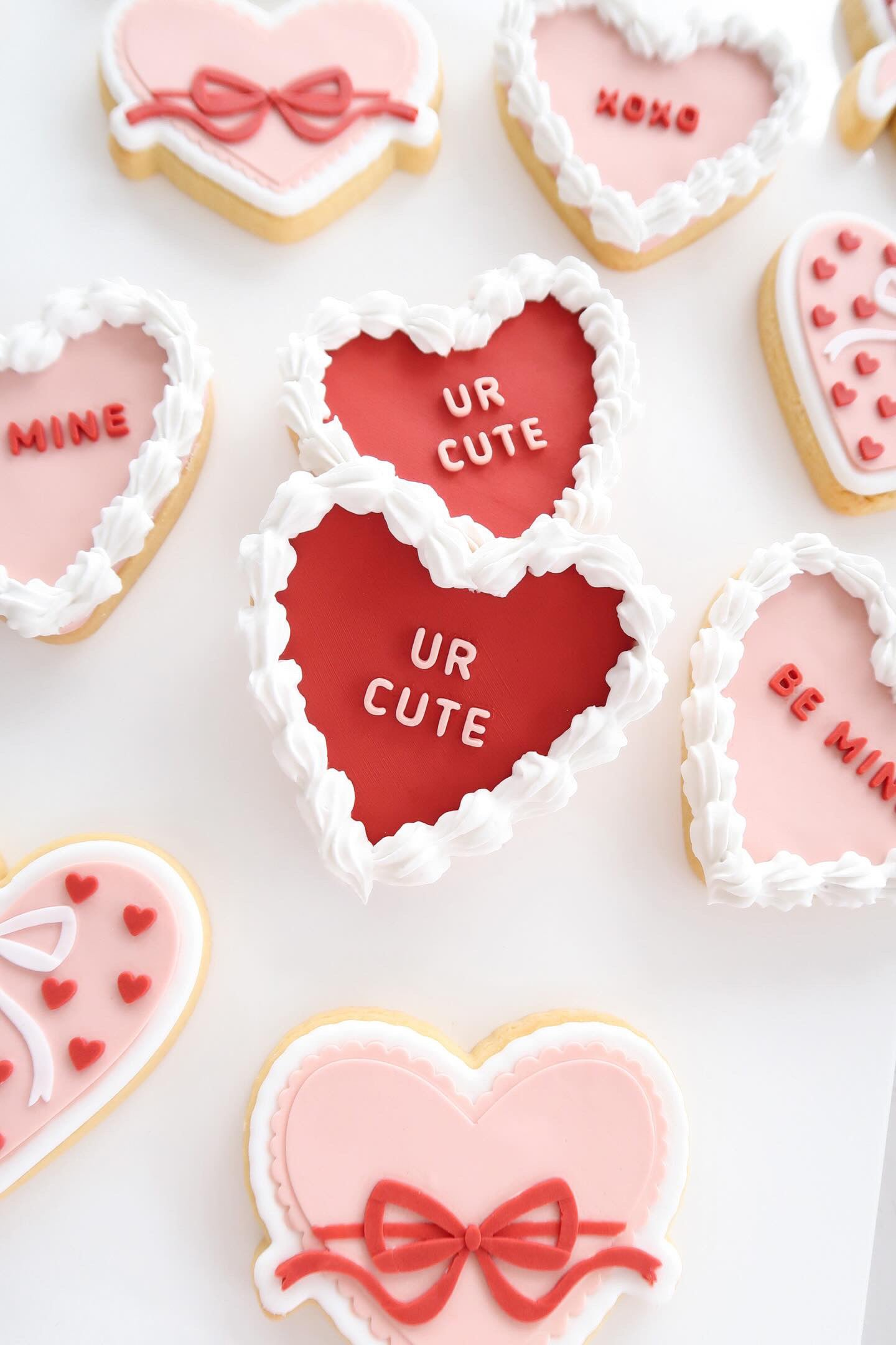 Simple font love messages set of 4 with heart shaped cutter