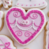 Piped cream heart shapes cake stamp and cutter
