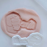 Baby and dad fist bump stamp and cutter