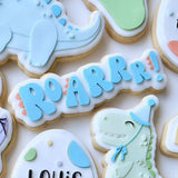 Roarrr! Dinosaur themed font stamp and cutter