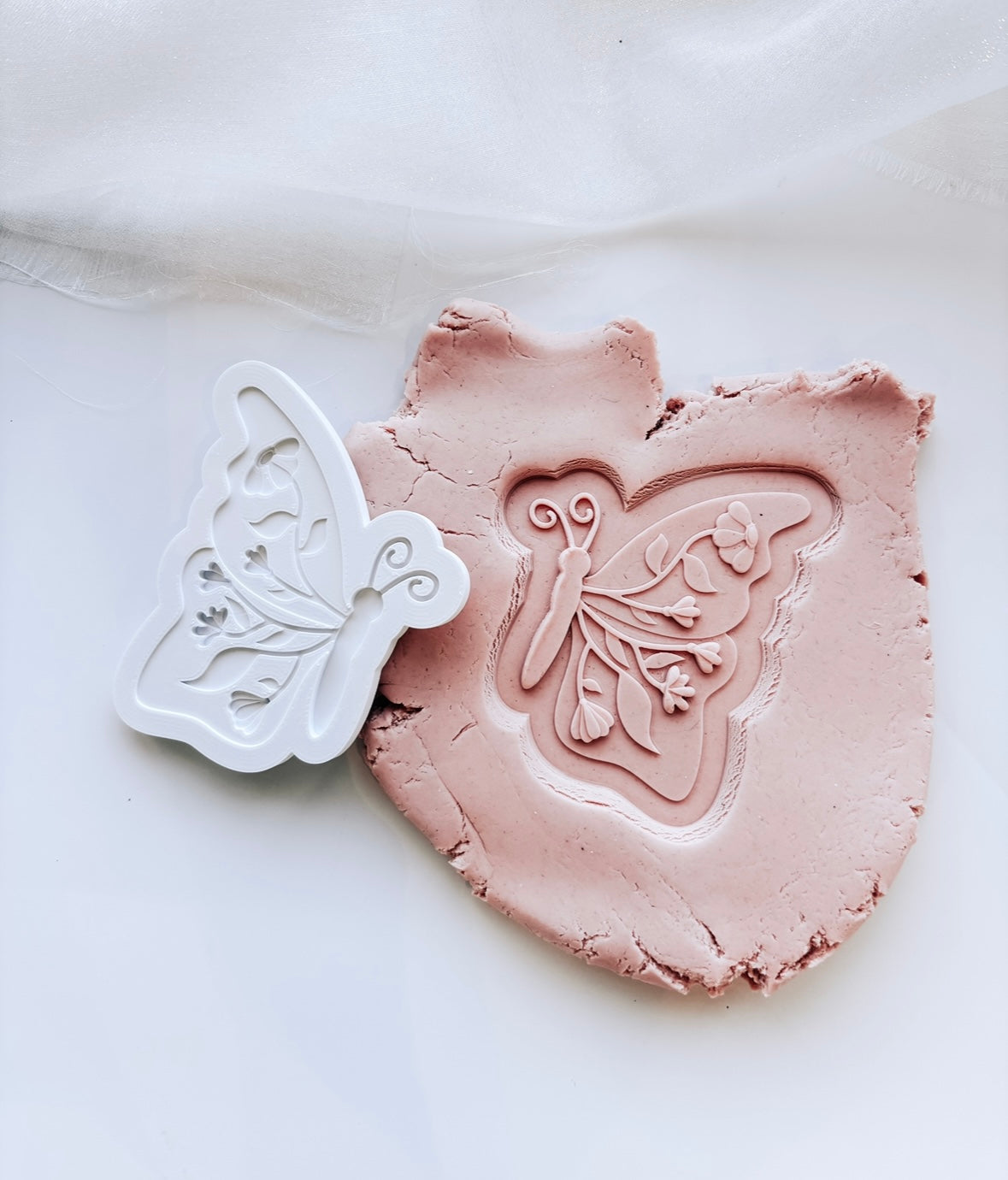 Side profile Wildflower embellished butterfly debosser and cutter