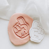 Baseball supporters number one fan glove stamp and cutter