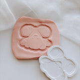 Upside down cheeky bear stamp and cutter