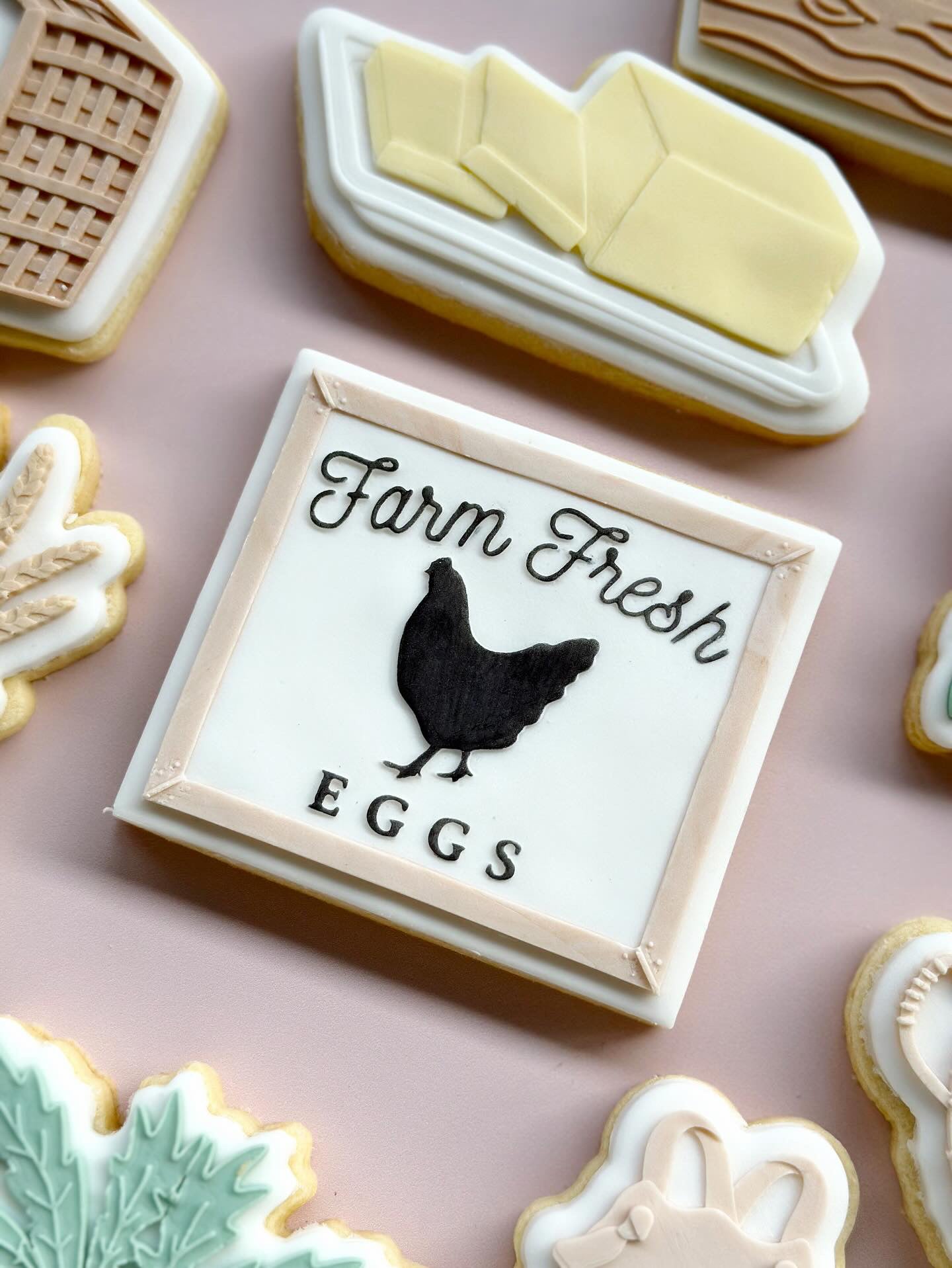 Farm fresh eggs sign stamp and cutter