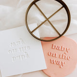 Baby on the way cake plate and cutter