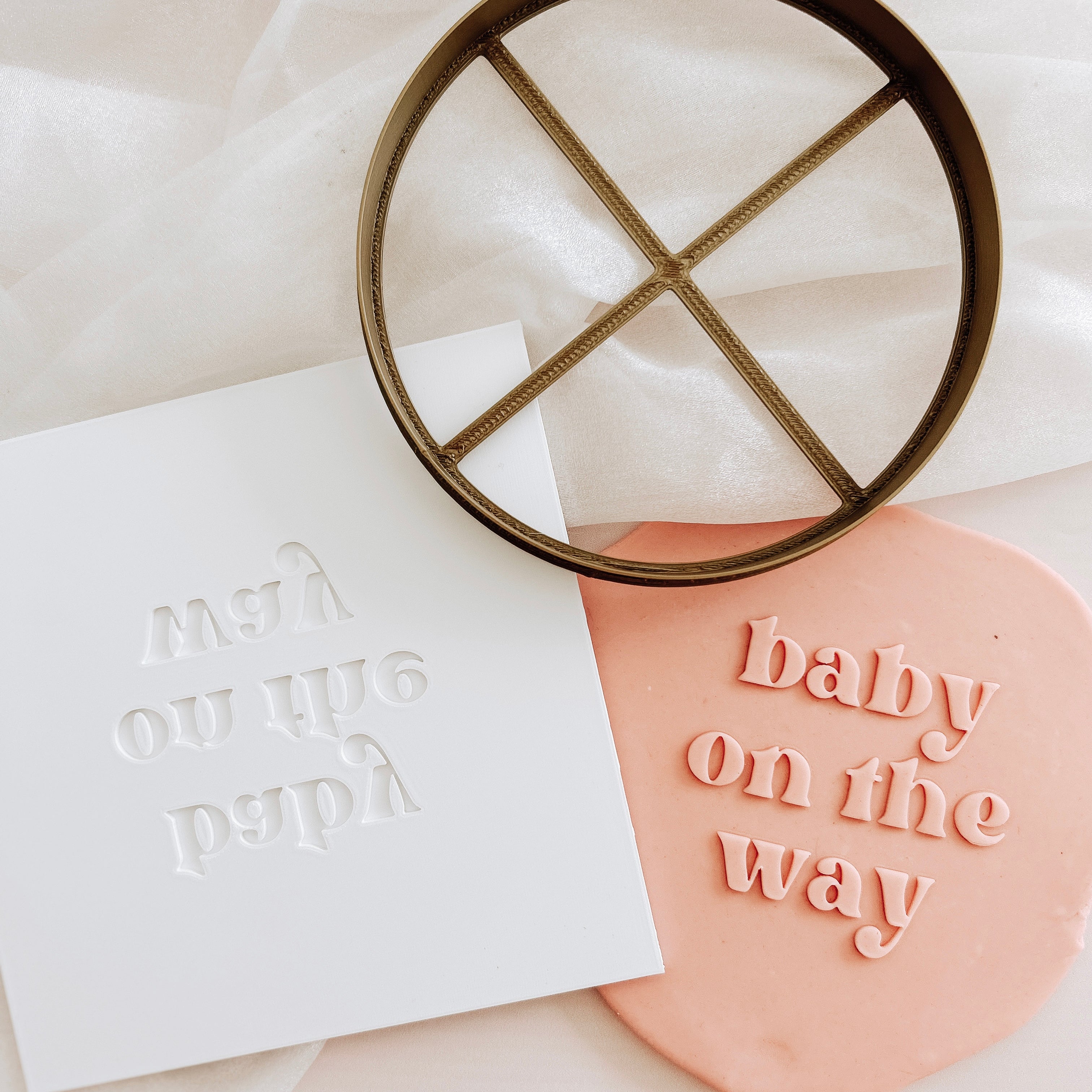 Baby on the way cake plate and cutter