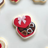 Heart chocolate box with the lid ajar stamp and cutter
