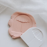 Beach umbrella on arch stamp and cutter