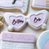 Birthday babe heart sunglasses debosser and cutter