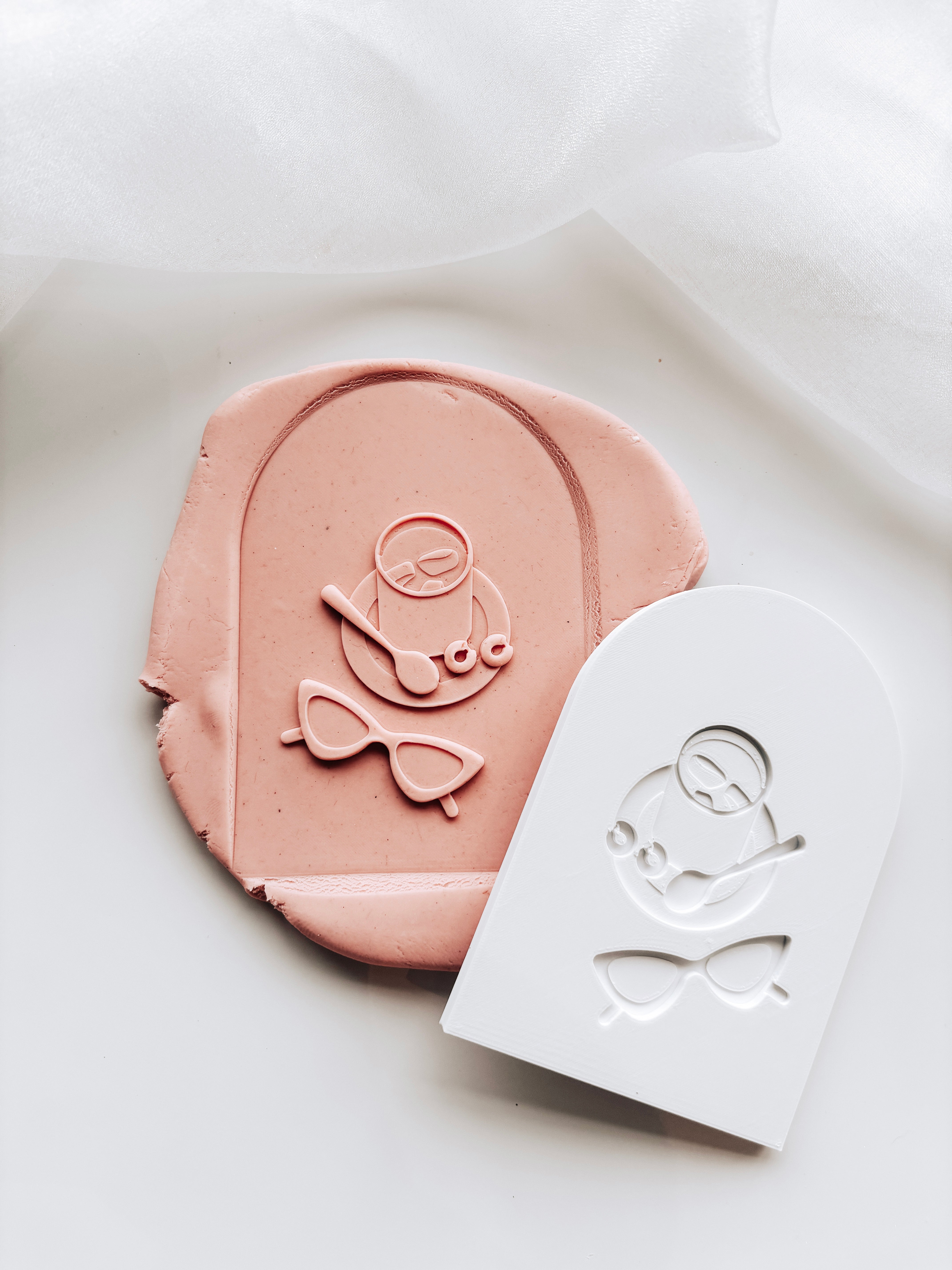 Cool mum brunch view iced latte with earings & glasses Stamp & Cutter
