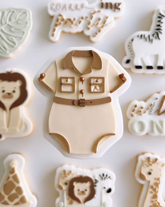 Safari suit baby onesie and cutter
