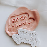 Sip sip hooray font stamp and cutter
