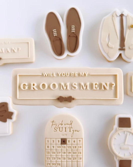 Will you be my groomsman, groomsmen and best man set of 3 debosser and cutters