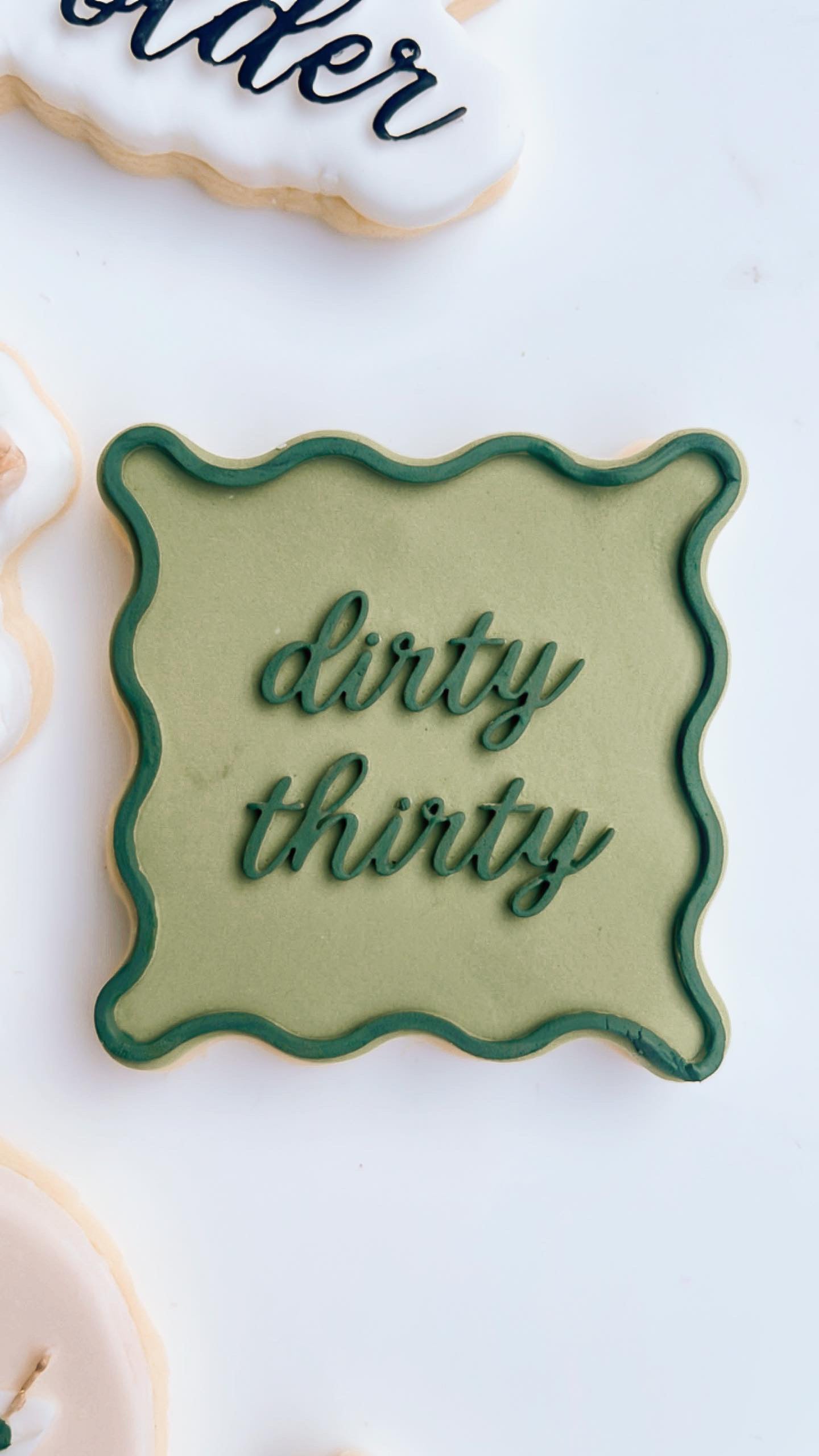 Dirty thirty in wavy square stamp and cutter