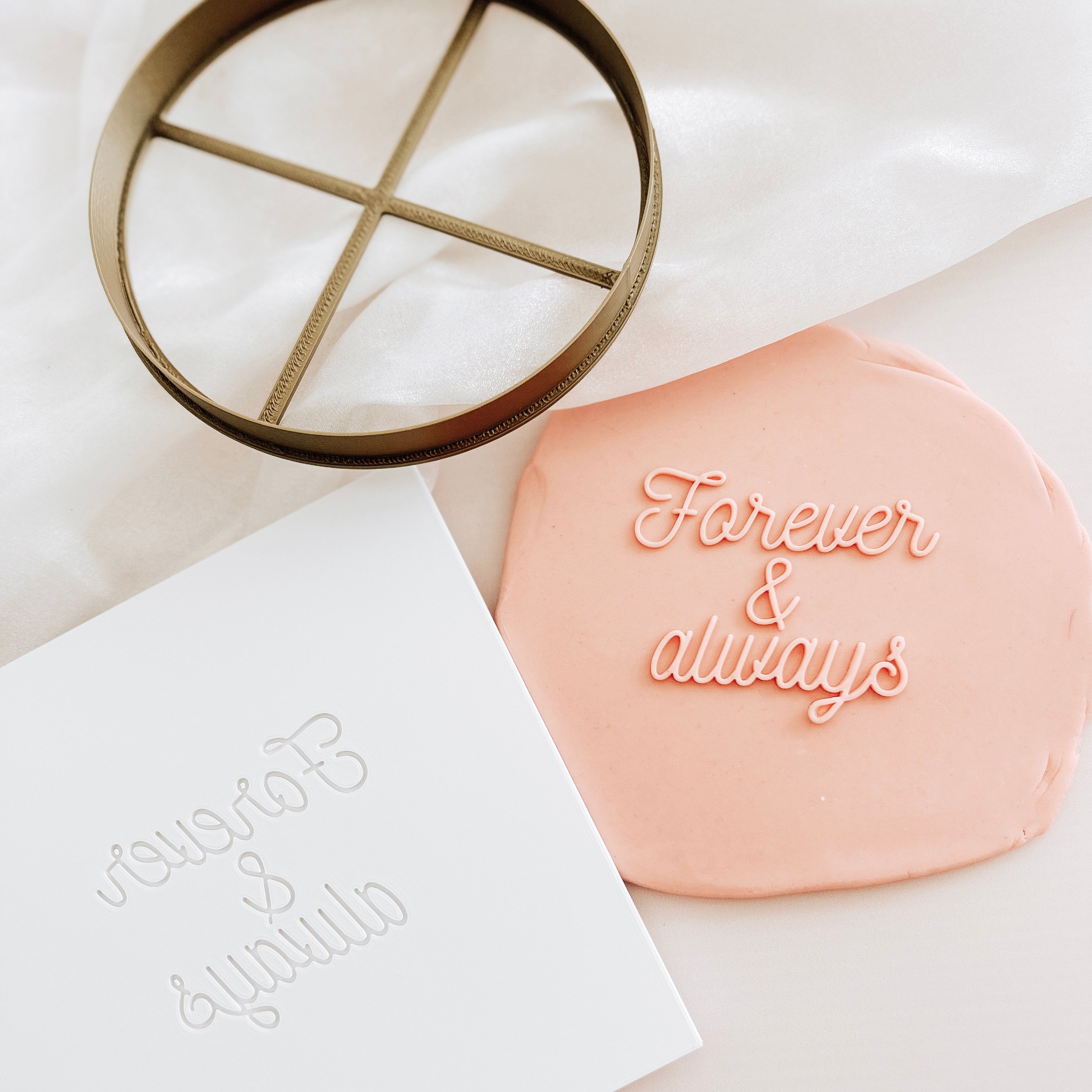 Forever & always cake plate and cutter