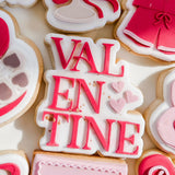 Stepped font VAL EN TINES stamp and cutter
