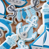 String line with hanging fish stamp and cutter