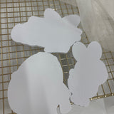 Odd Bunch- eggs in rattan basket, happy easter banner with details & easter chick