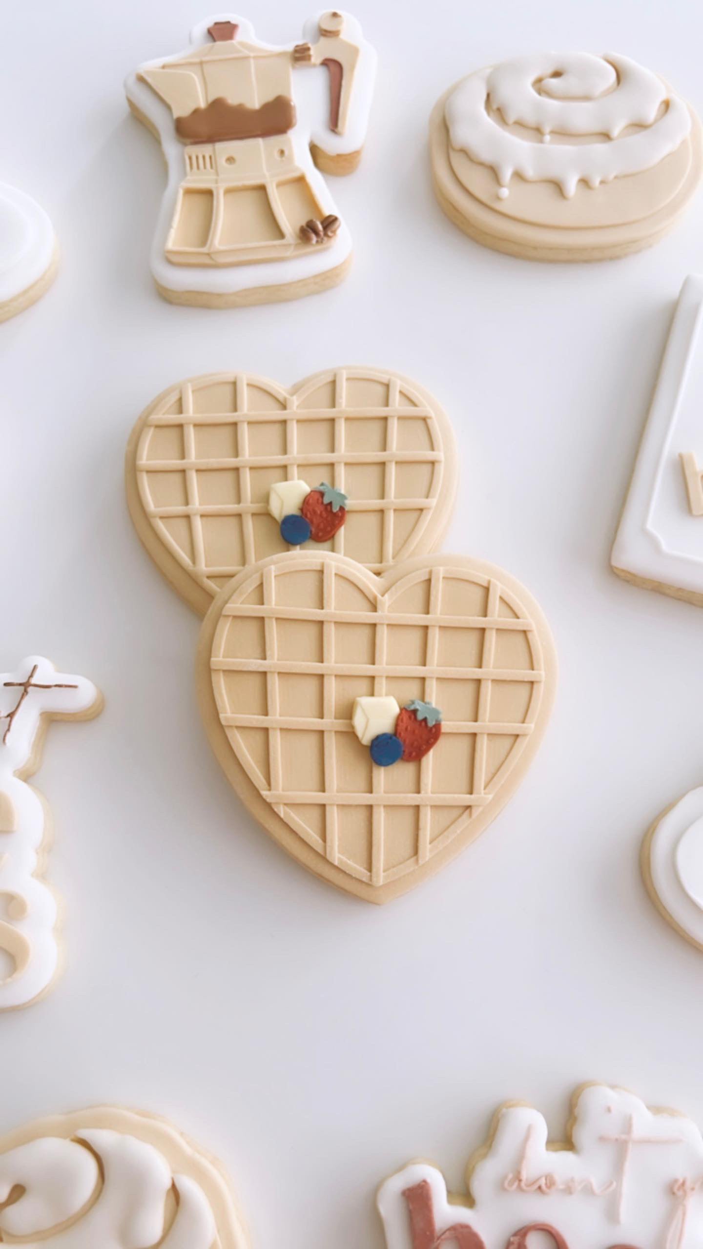 Heart waffle stamp and cutter