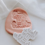 You + me = trouble stamp and cutter