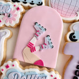 Retro styled Roller skates in the air arch debosser and cutter