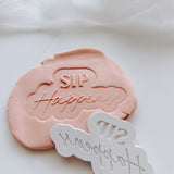 Sip happens font stamp and cutter
