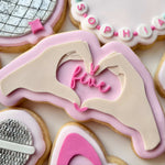 Heart hands gesture WITH NUMBER debosser and cutter