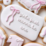 Girls just wanna be one bow themed birthday stamp and cutter