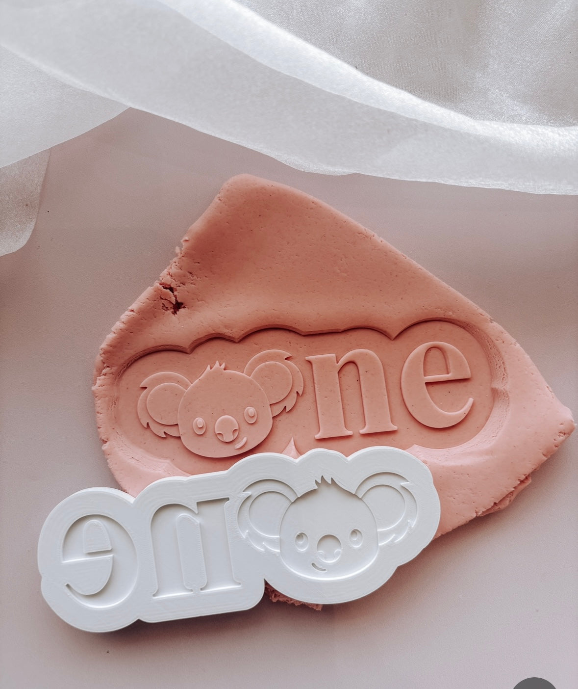 ONE with koala head “o” Debosser stamp and cutter