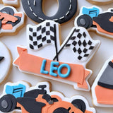 Racing Checkered flags with banner cookie stamp and cutter