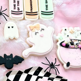 Cute ghost with bow debosser and cutter