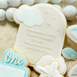 Sweet quote in cloud arch stamp and cutter