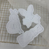 Odd Bunch- bunny with bow, bunny wreath & foil bunny