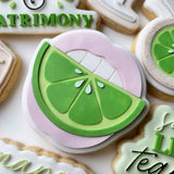 Mouth biting a lime stamp and cutters set