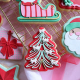 Simple Line Christmas Tree on plate debosser stamp and cutter
