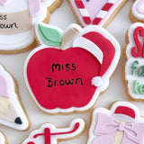 Apple with santa hat debosser and cutter