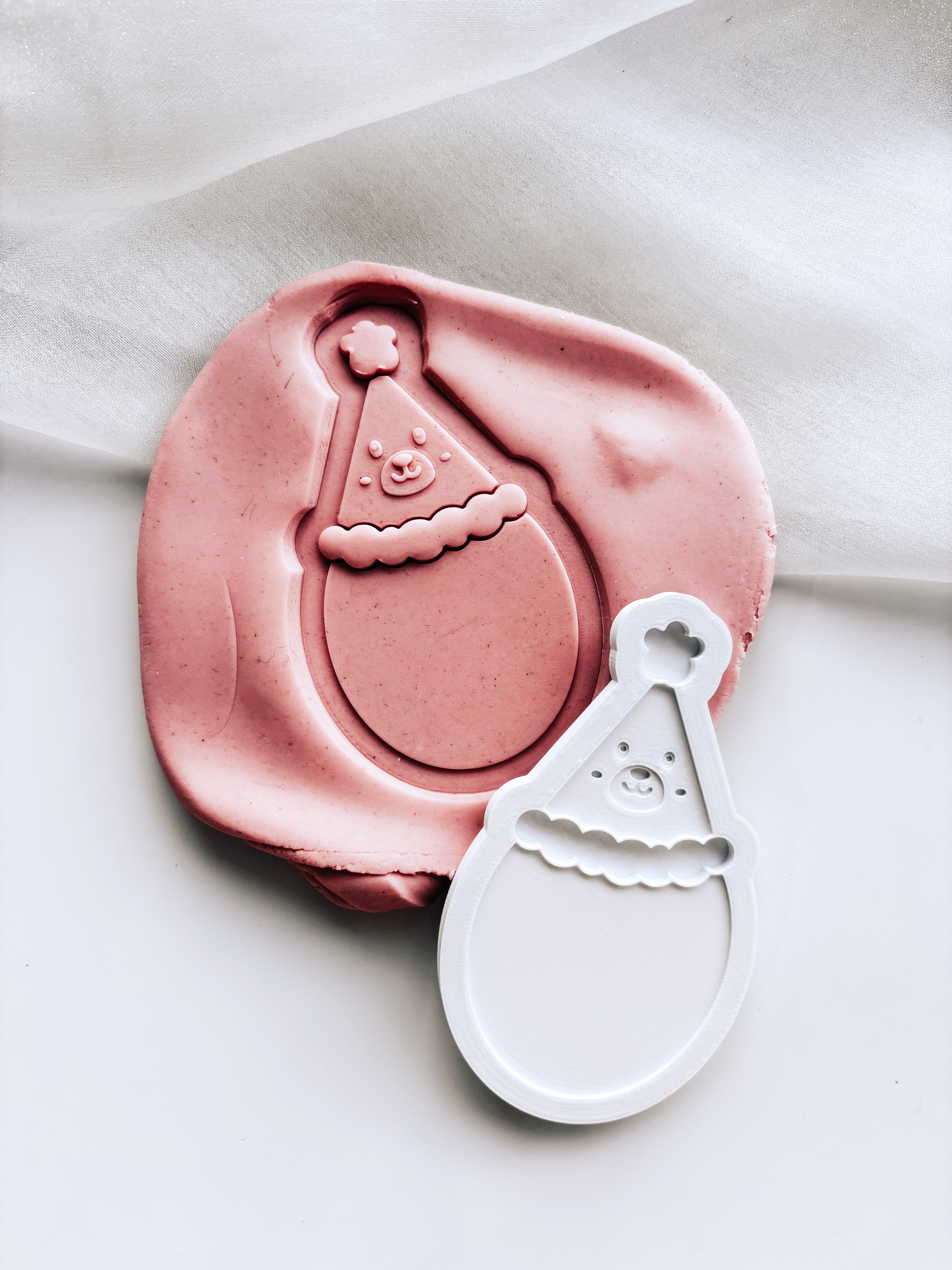 Edible image inspired bear themed party hat stamp & cutter