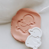 Duckling with bow stamp and cutter