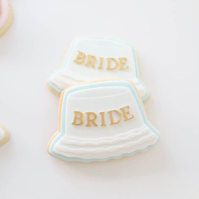 Simple floppy bucket hat BRIDE stamp and cutter