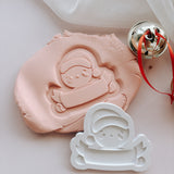 Gingerbread with santa hat blank debosser stamp and cutter