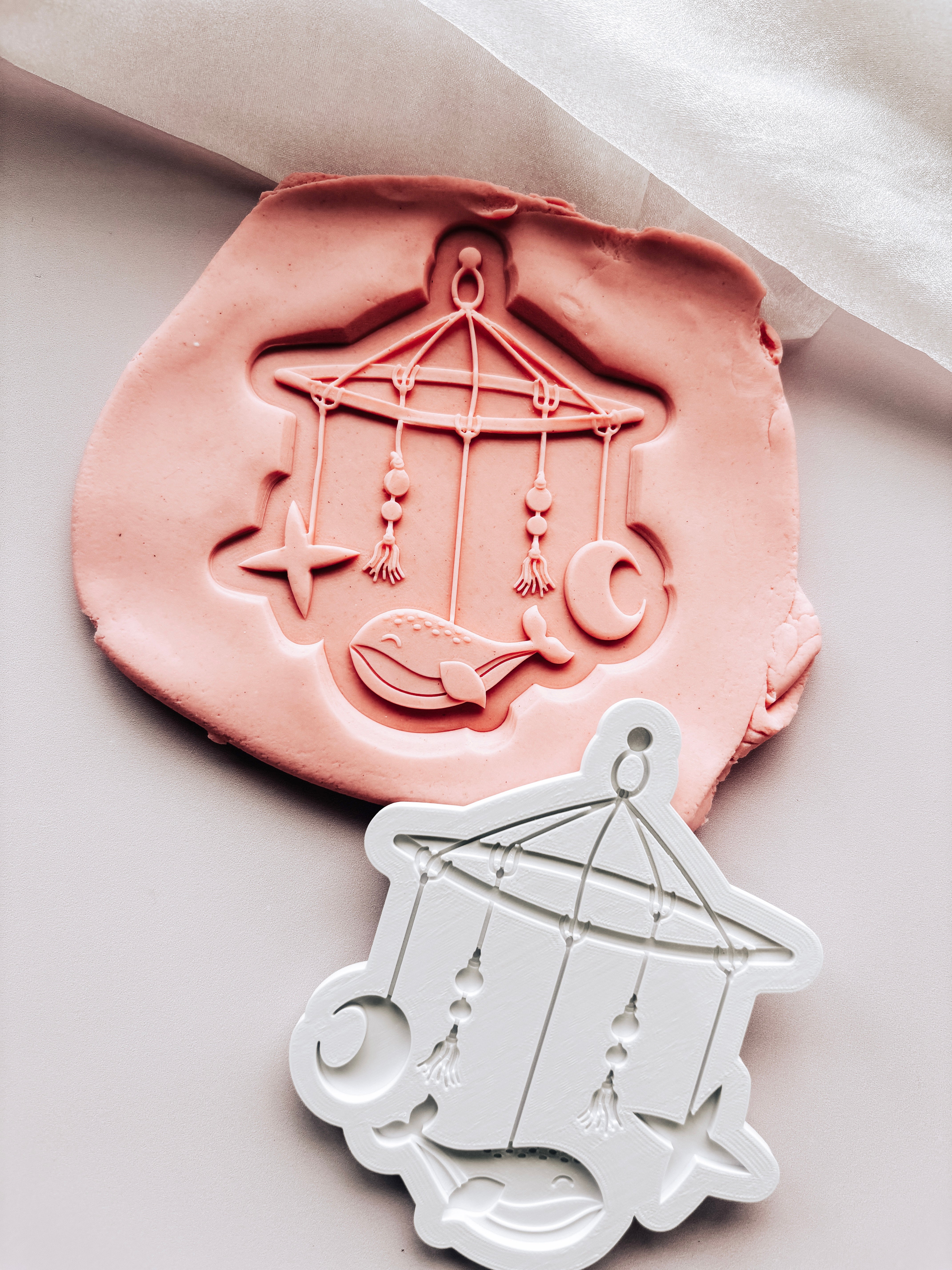 Mini whale Star & moon baby mobile stamp and cutter