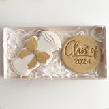 Graduation scroll stamp and cutter